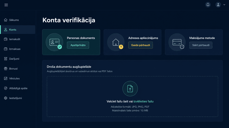 KYC verifikācija Latvijas online kazino kontā