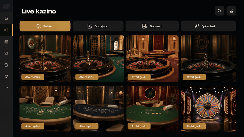 Live kazino Latvijā ar ruleti un blackjack